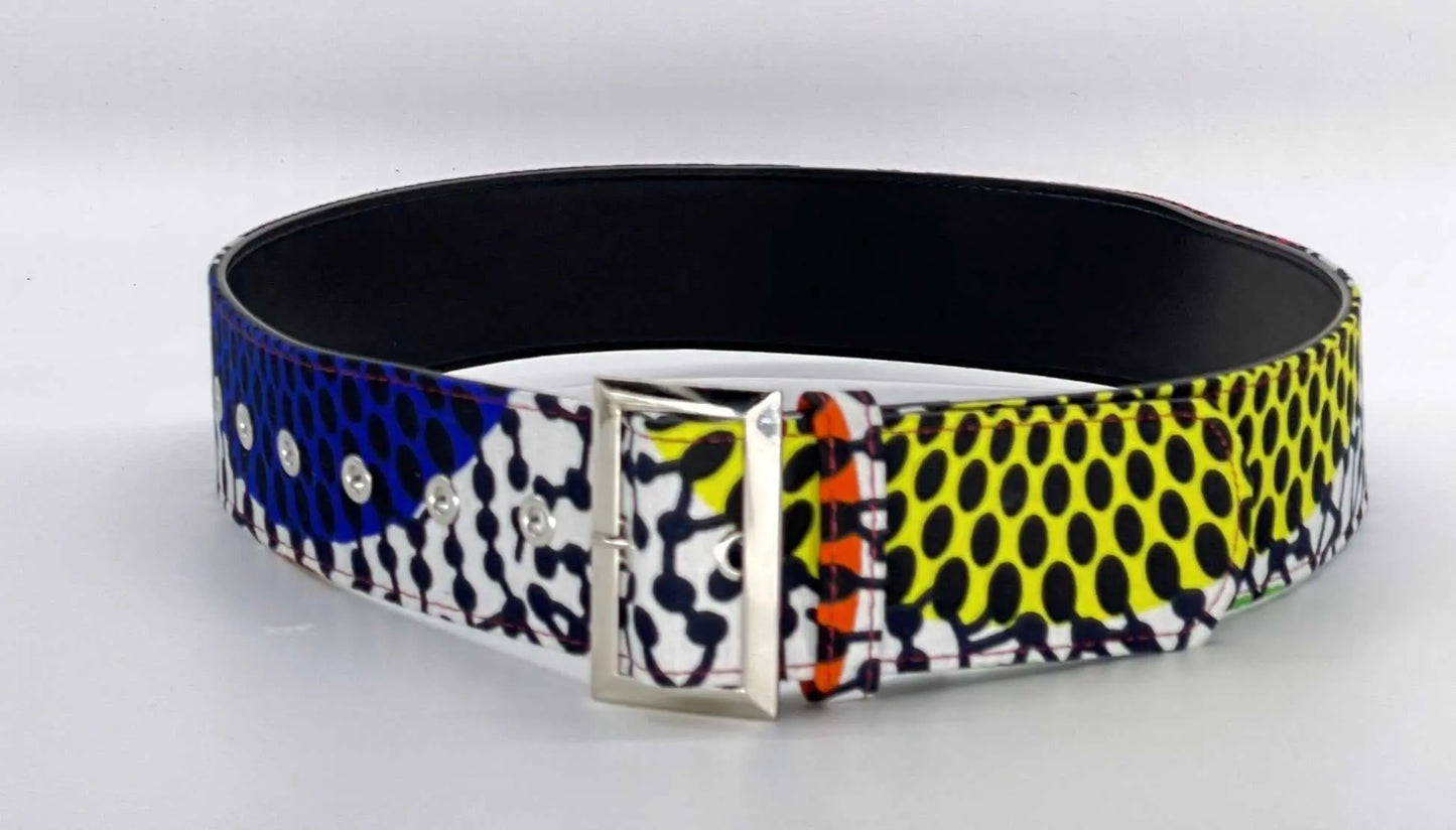 African Accessories Ummita Cotton Ankara Belt Multi- African Print