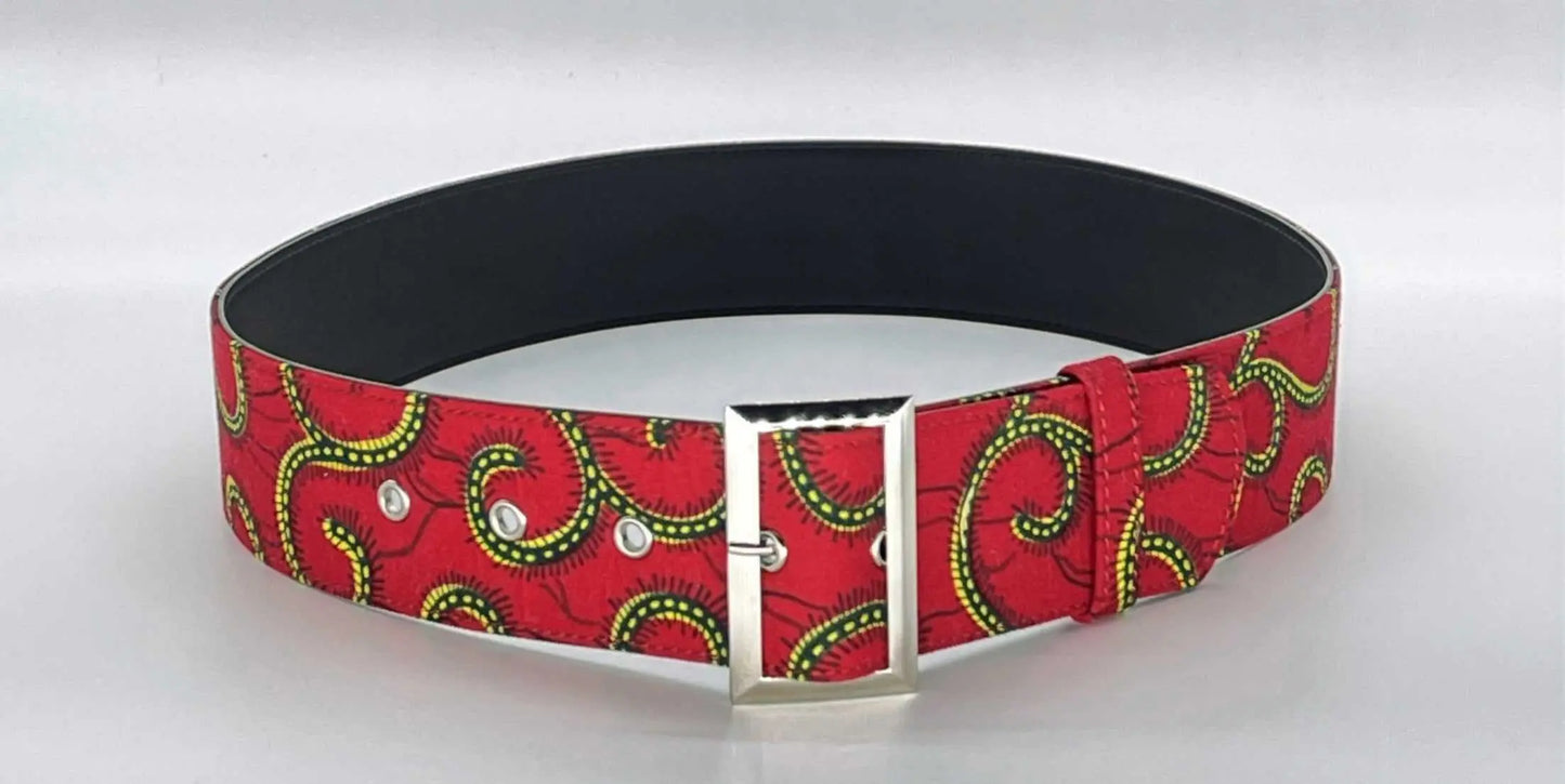 African Accessories Ummita Cotton Ankara Belt Multi- African Print