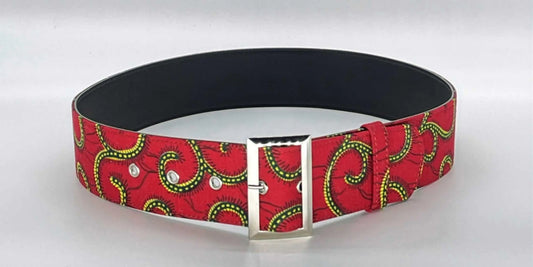 African Accessories Ummita Cotton Ankara Belt Multi- African Print