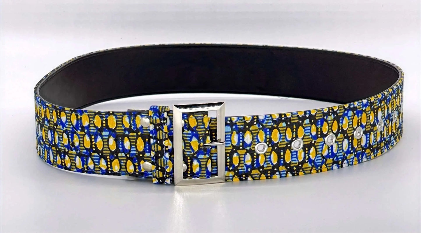 African Accessories Ummita Cotton Ankara Belt Multi- African Print