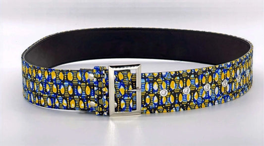 African Accessories Ummita Cotton Ankara Belt Multi- African Print