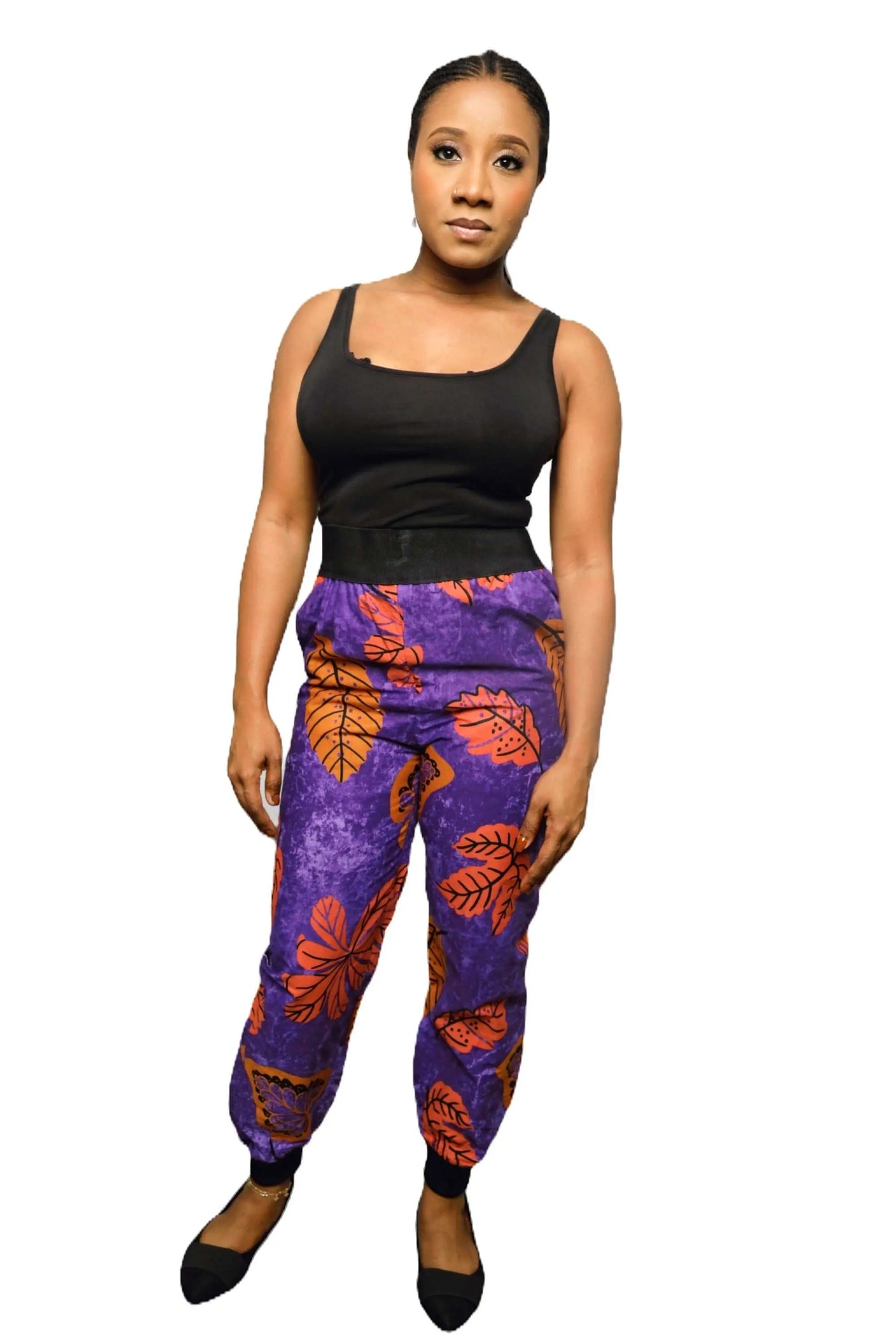 African Print Pants | Comfortable Ankara Jogger Pants-Purple