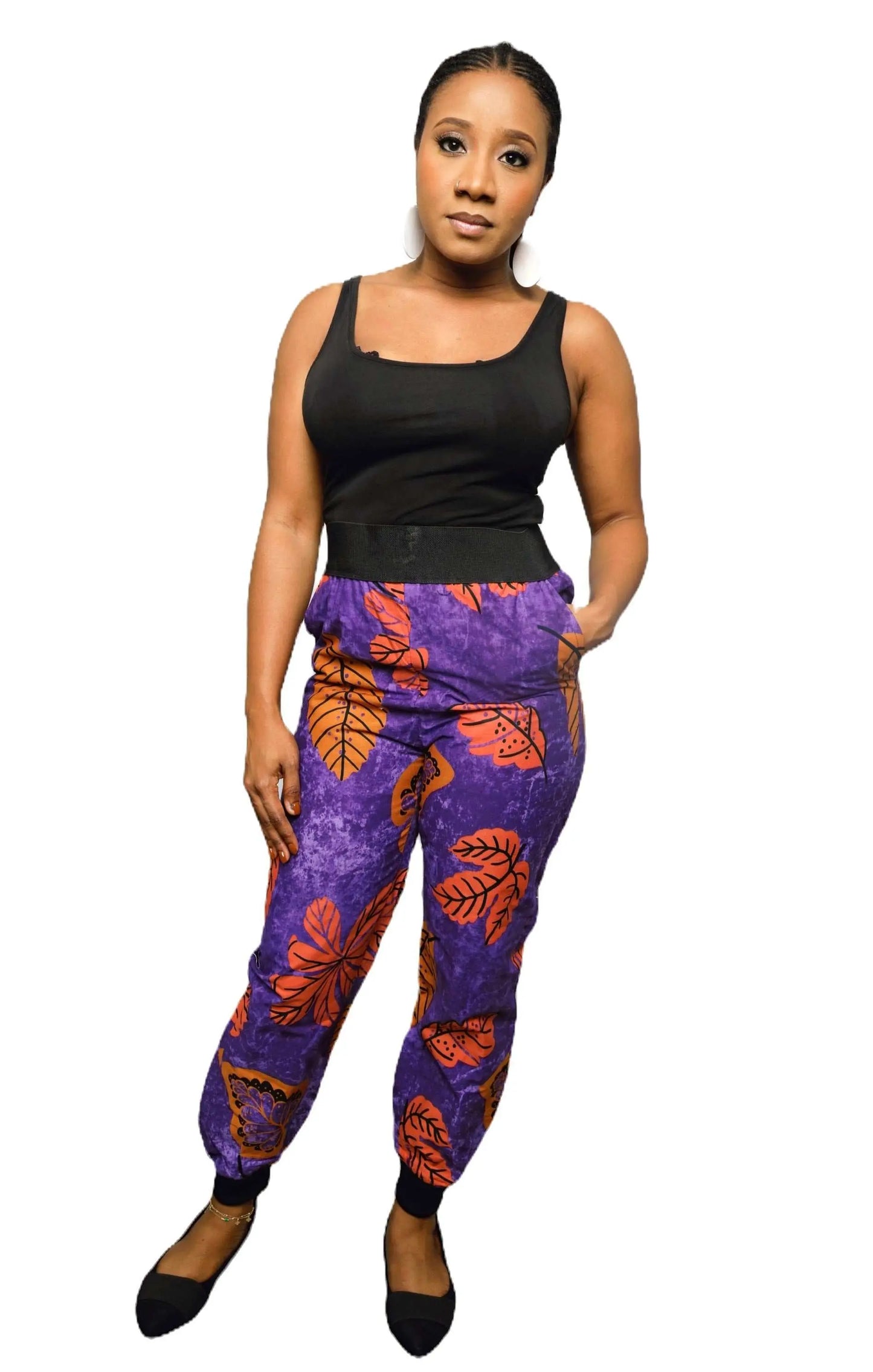 African Print Pants | Comfortable Ankara Jogger Pants-Purple