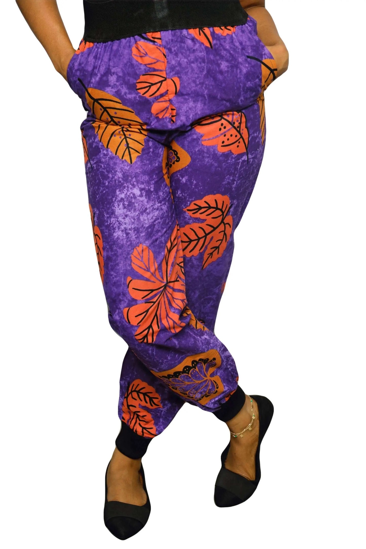 African Print Pants | Comfortable Ankara Jogger Pants-Purple