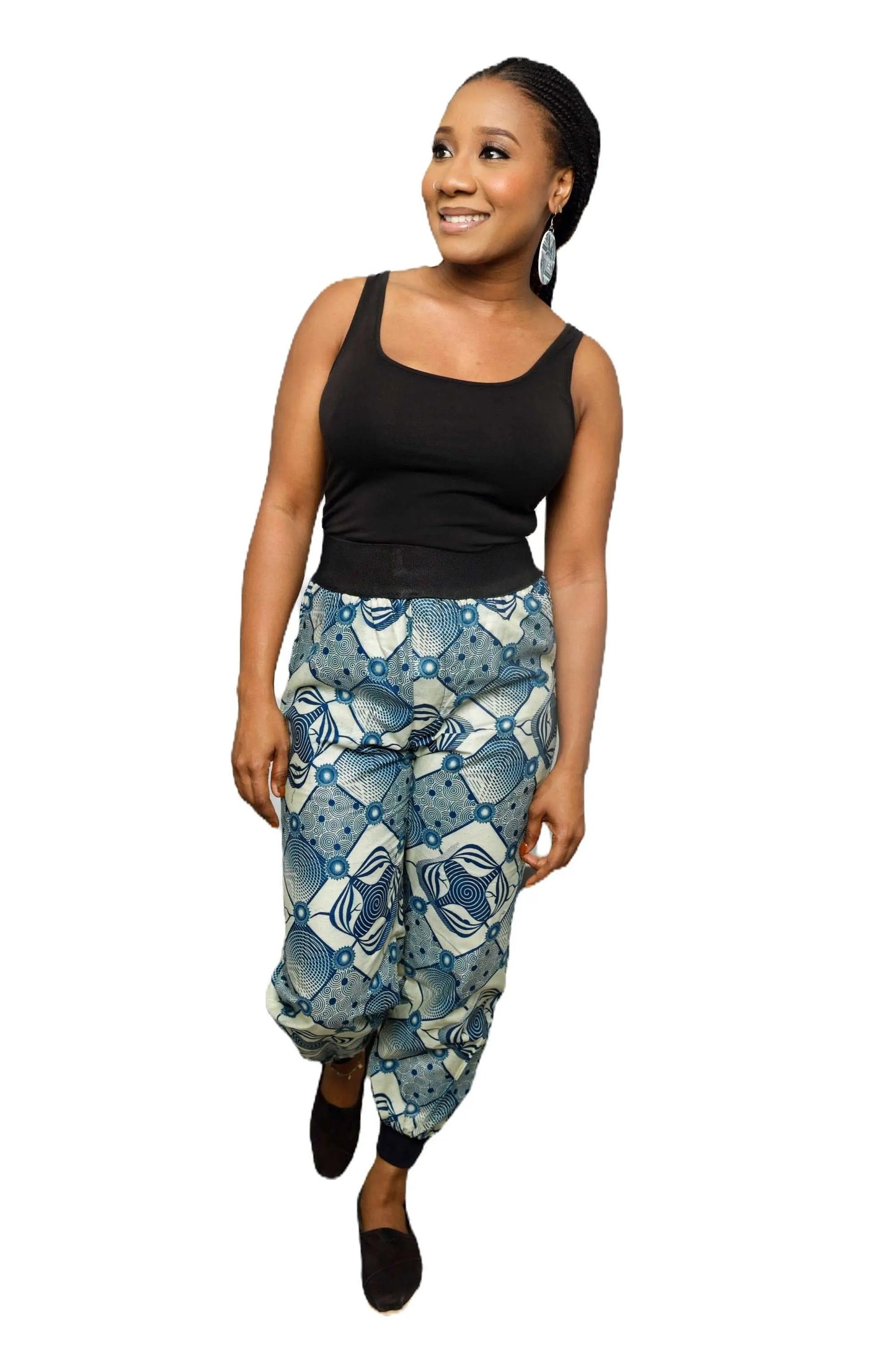 African Print Pants | Comfortable Ankara Jogger Pants-Blue