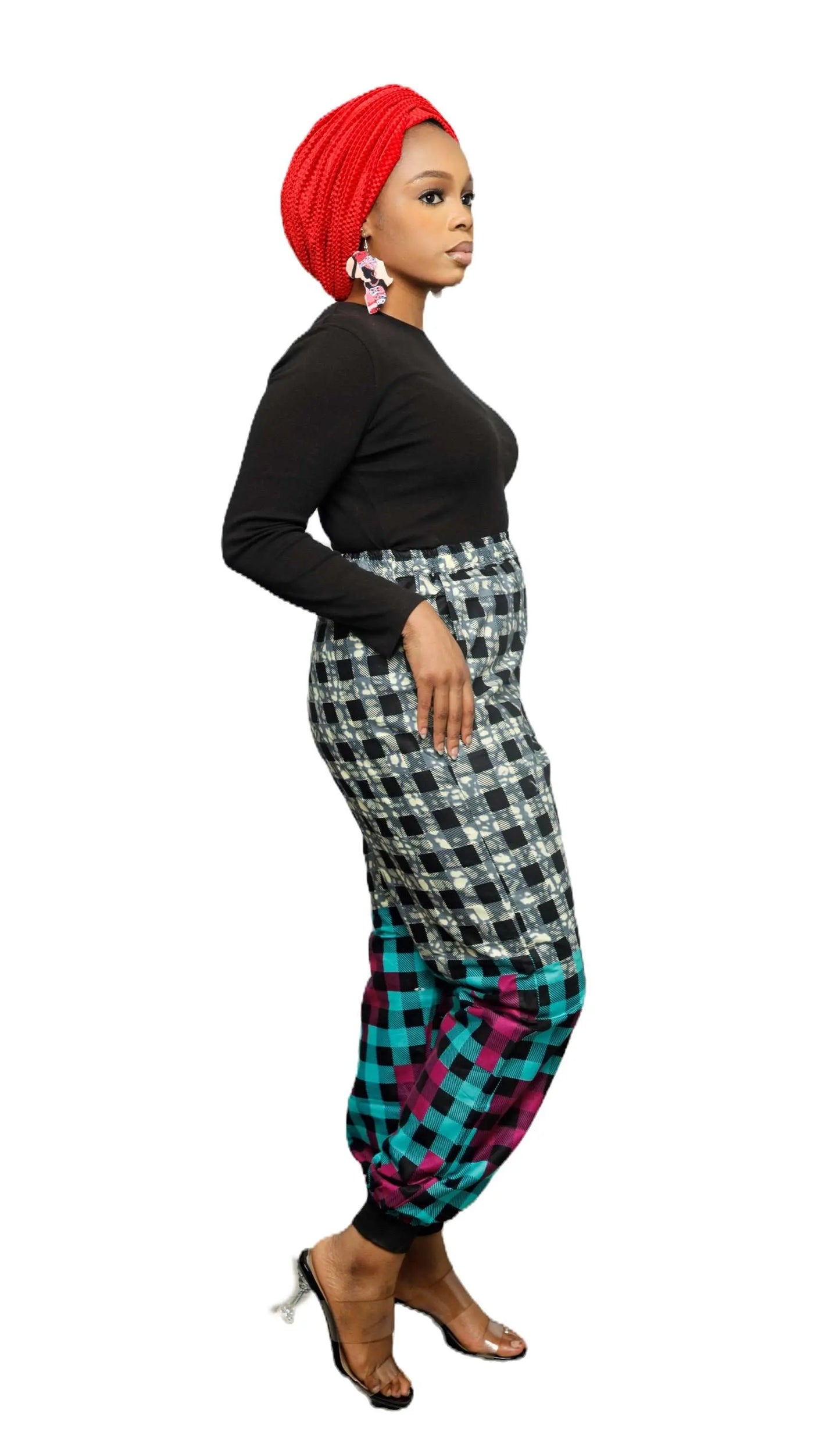 African Print Pants | Comfortable Ankara Jogger Pants-Grey