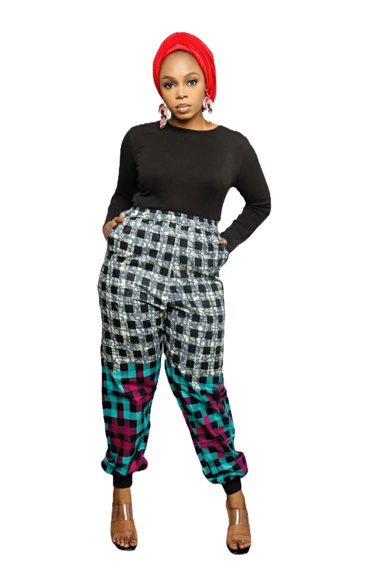African Print Pants | Comfortable Ankara Jogger Pants-Grey