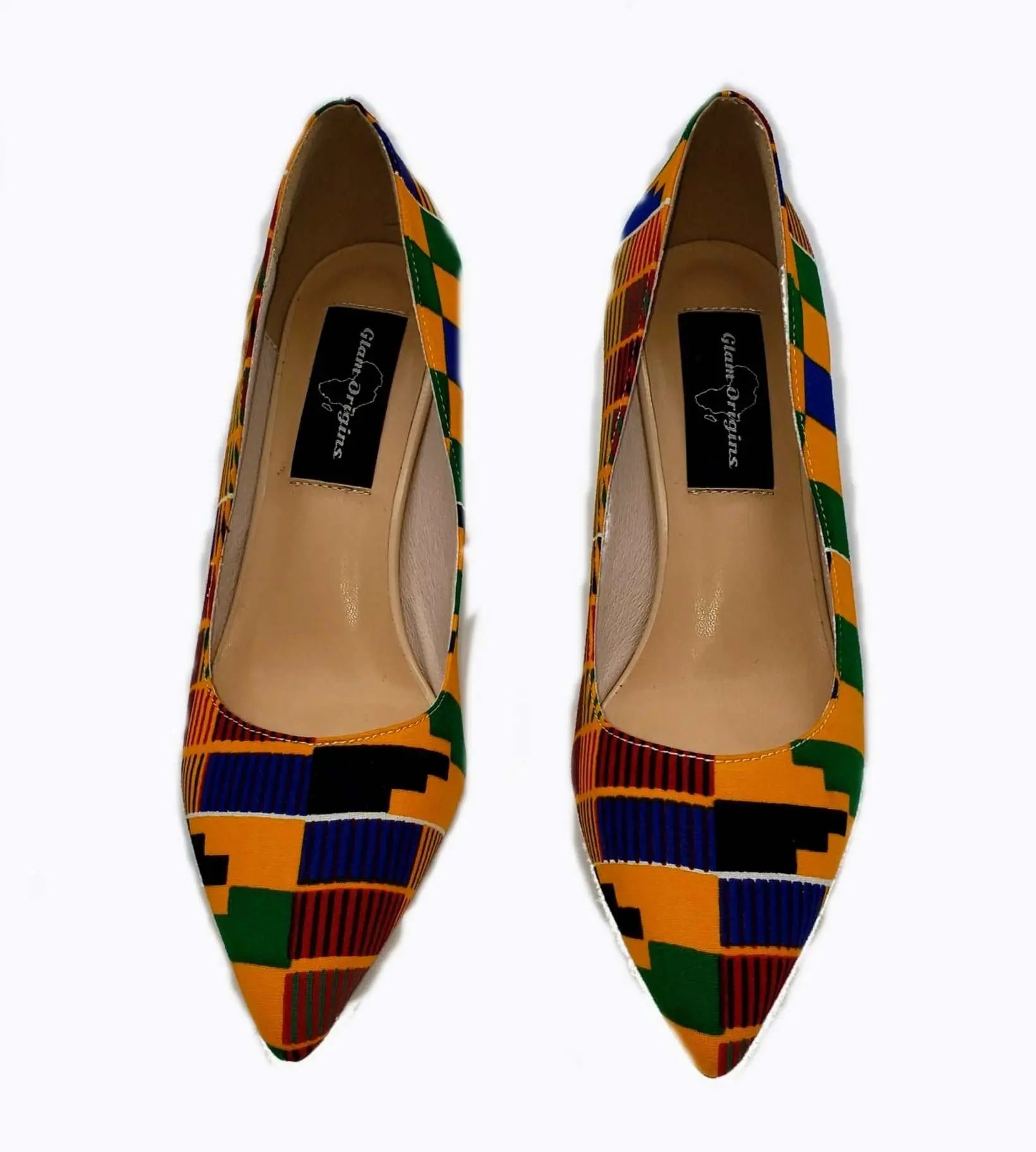 African Accessories Liho 3" heel Kente Pumps-African shoes