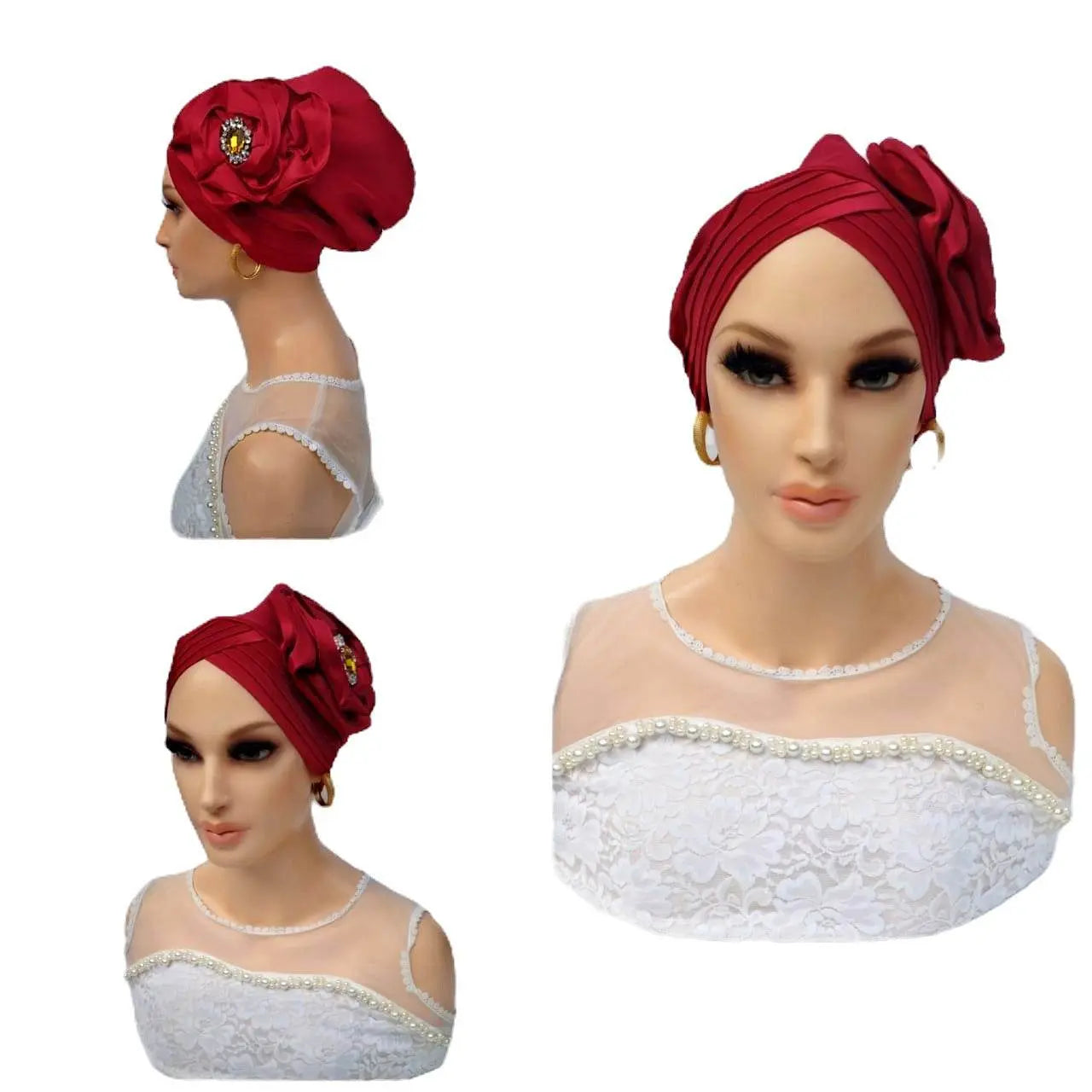 Glam Origins Jojo flower embellished red silk turban Turbans Handmade silk turbans Adjust to fit Vibrant Colors Stylish True to roots Spot clean Best dry clean Made in Nigeria
Jojo flower embellished red silk turban