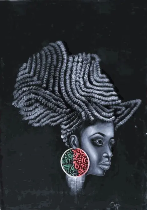 Glam Origins Oil Her Oil on canvas_suede