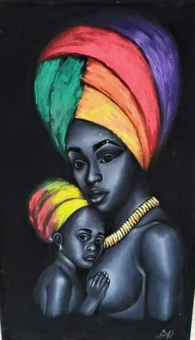 Glam Origins Sweet Mother oil Sweet Mother oil on canvas_suede