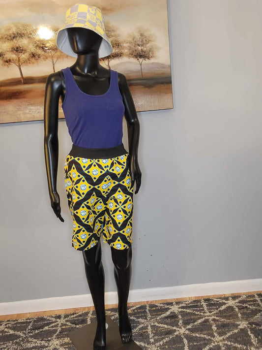 African print shorts | Stylish African fashion for women-yellow 