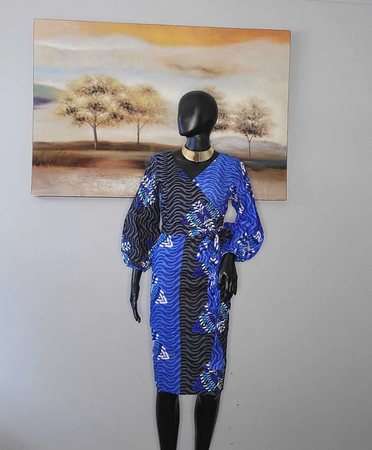 African Dresses for Ladies - Stylish Ankara Dresses blue+black2 