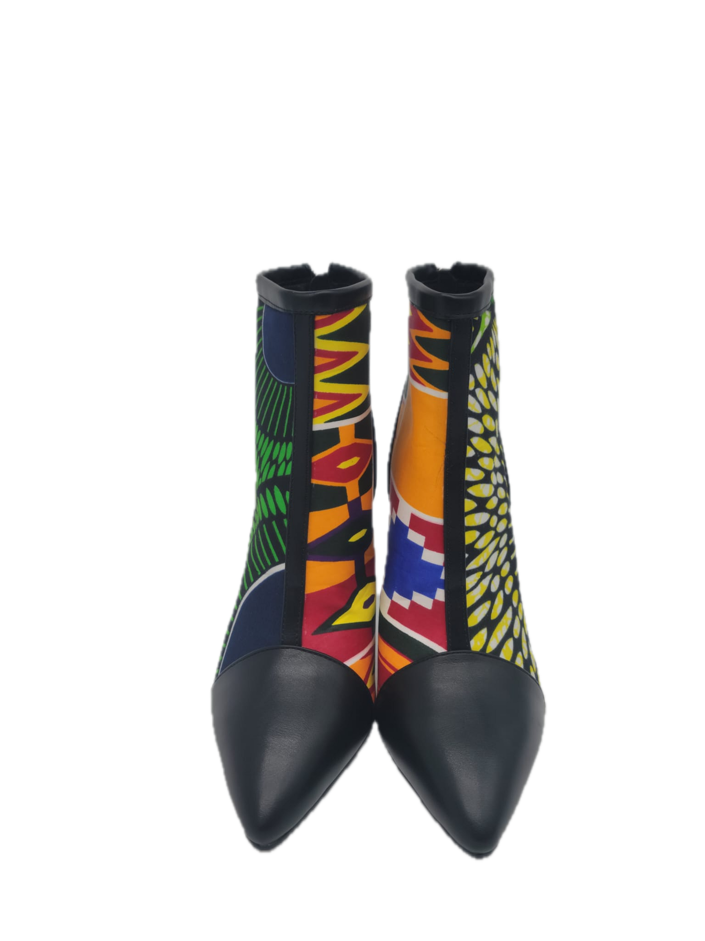 Kente 4" Booties_shoes +Green-African Print