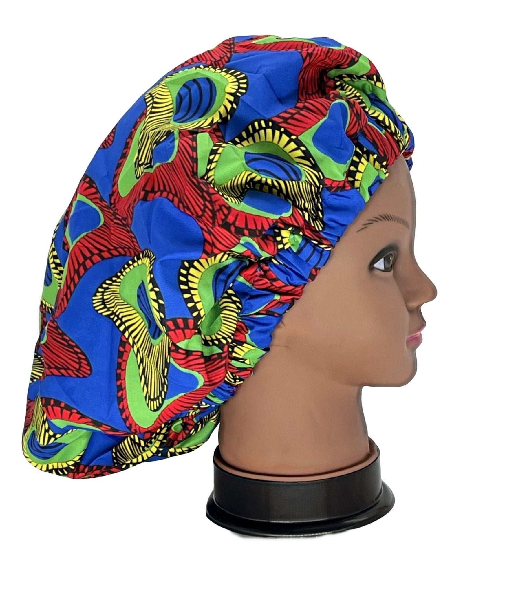 Ankara Print Satin Lined Double Layer Hair Bonnet - Glam Origins