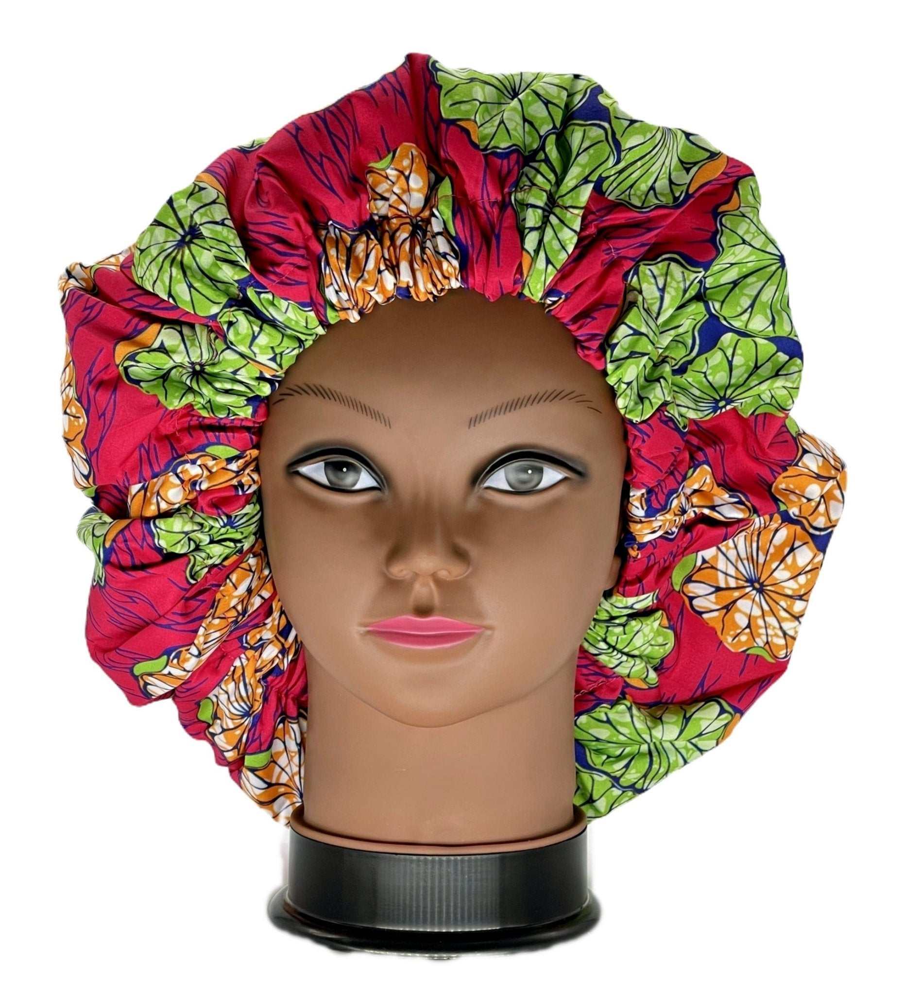 Ankara Print Satin Lined Double Layer Hair Bonnet - Glam Origins