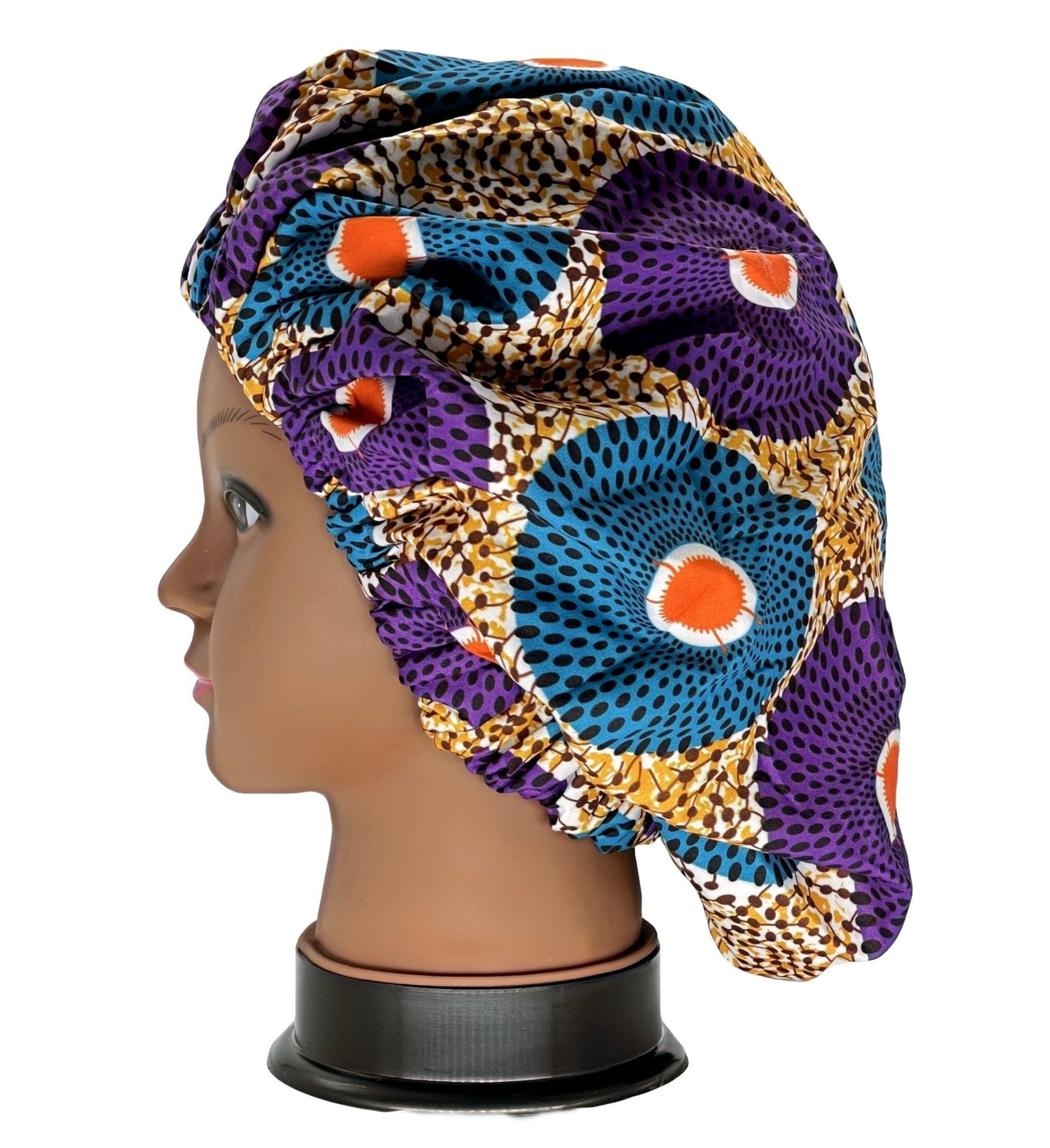 Ankara Print Satin Lined Double Layer Hair Bonnet - Glam Origins