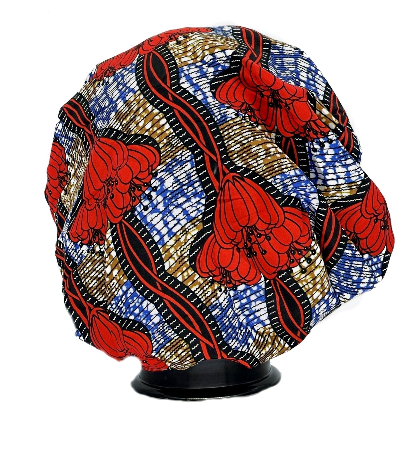 Ankara Print Satin Lined Double Layer Hair Bonnet - Glam Origins