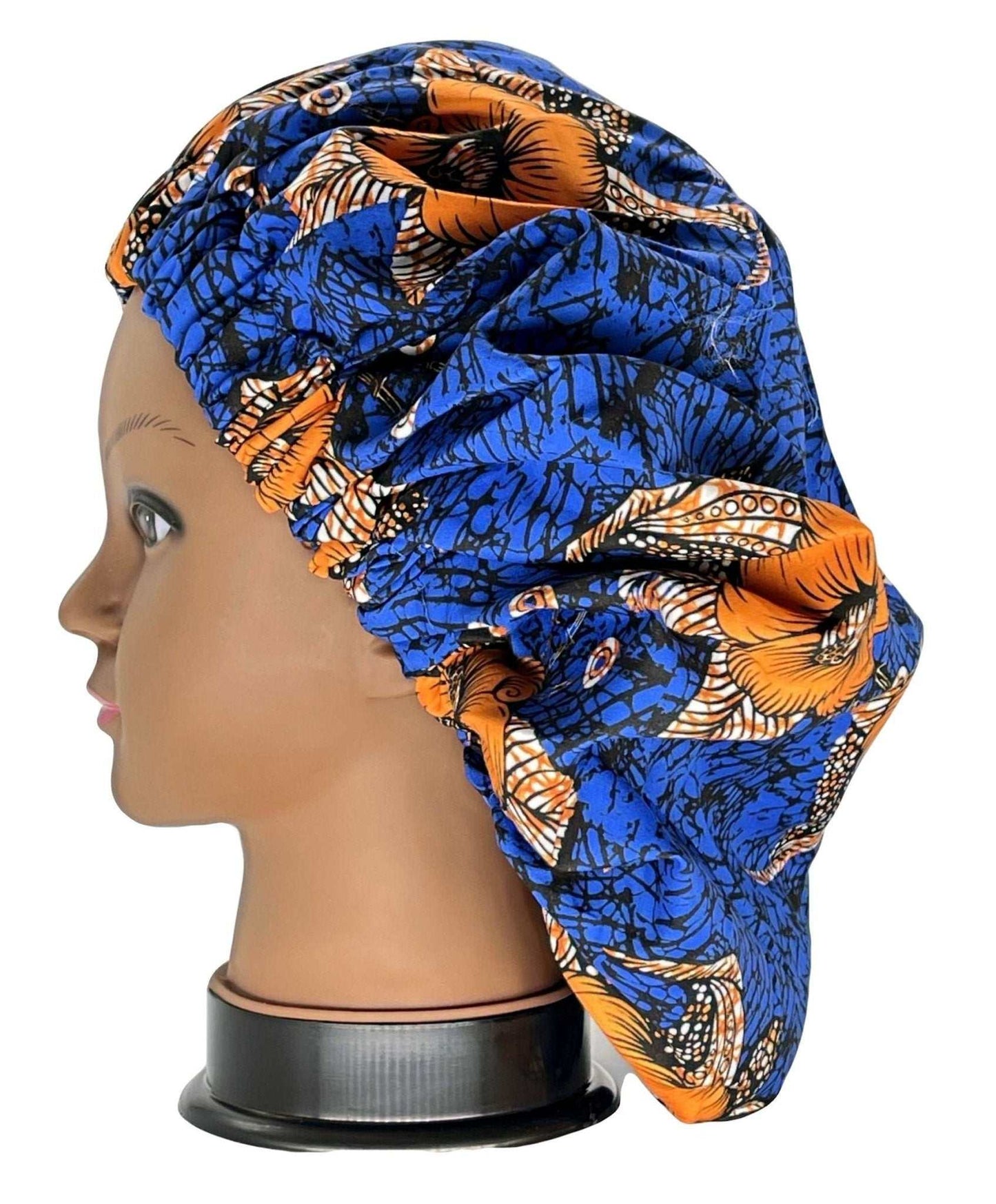 Ankara Print Satin Lined Double Layer Hair Bonnet - Glam Origins