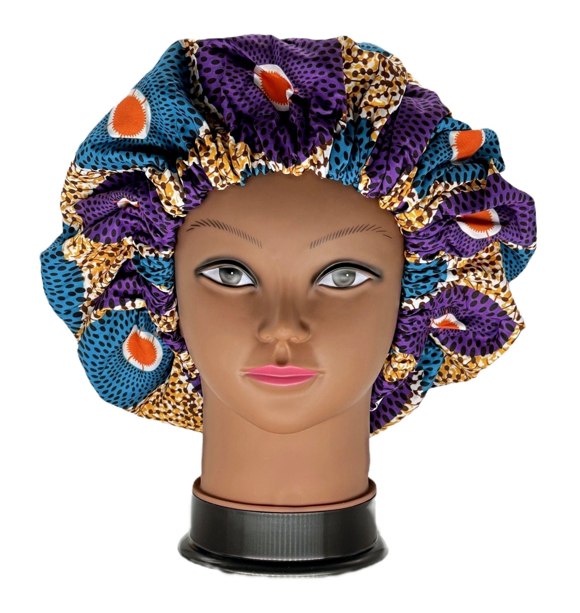 Ankara Print Satin Lined Double Layer Hair Bonnet - Glam Origins