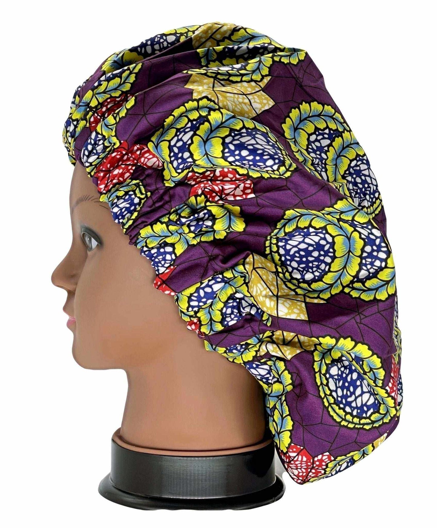 Ankara Print Satin Lined Double Layer Hair Bonnet - Glam Origins