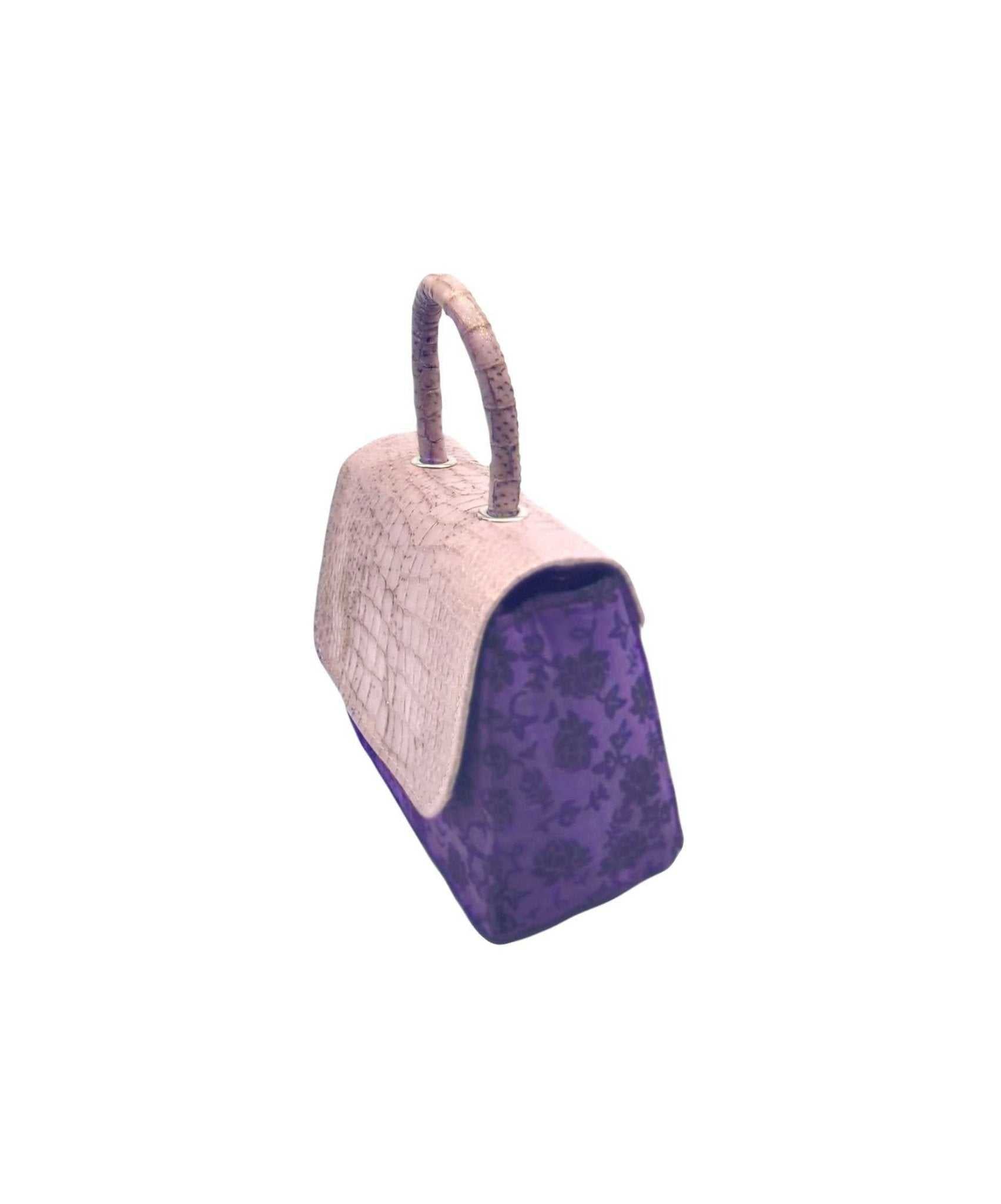 Asma chic Ankara Handbag Purple - Glam Origins