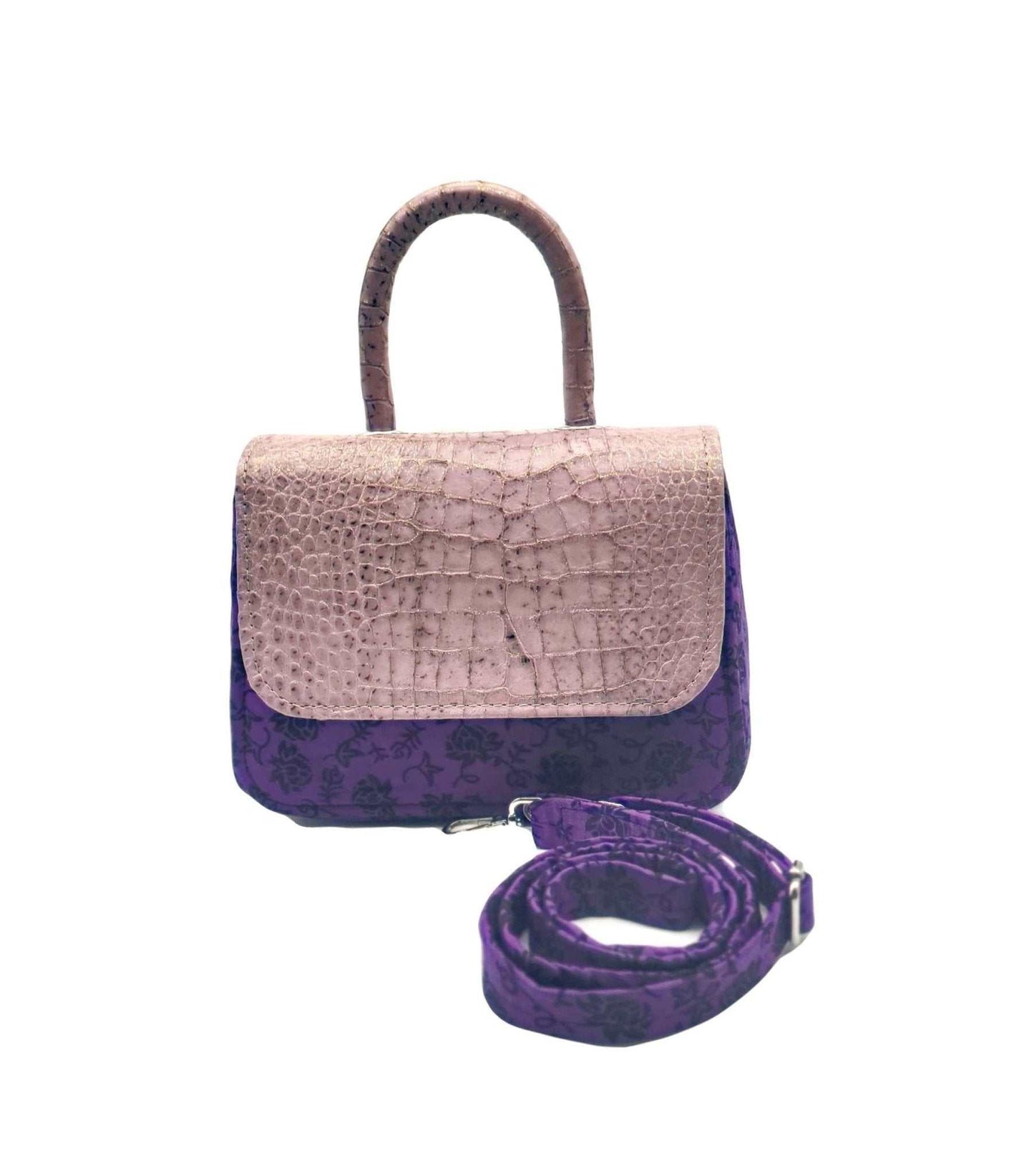 Asma chic Ankara Handbag Purple - Glam Origins