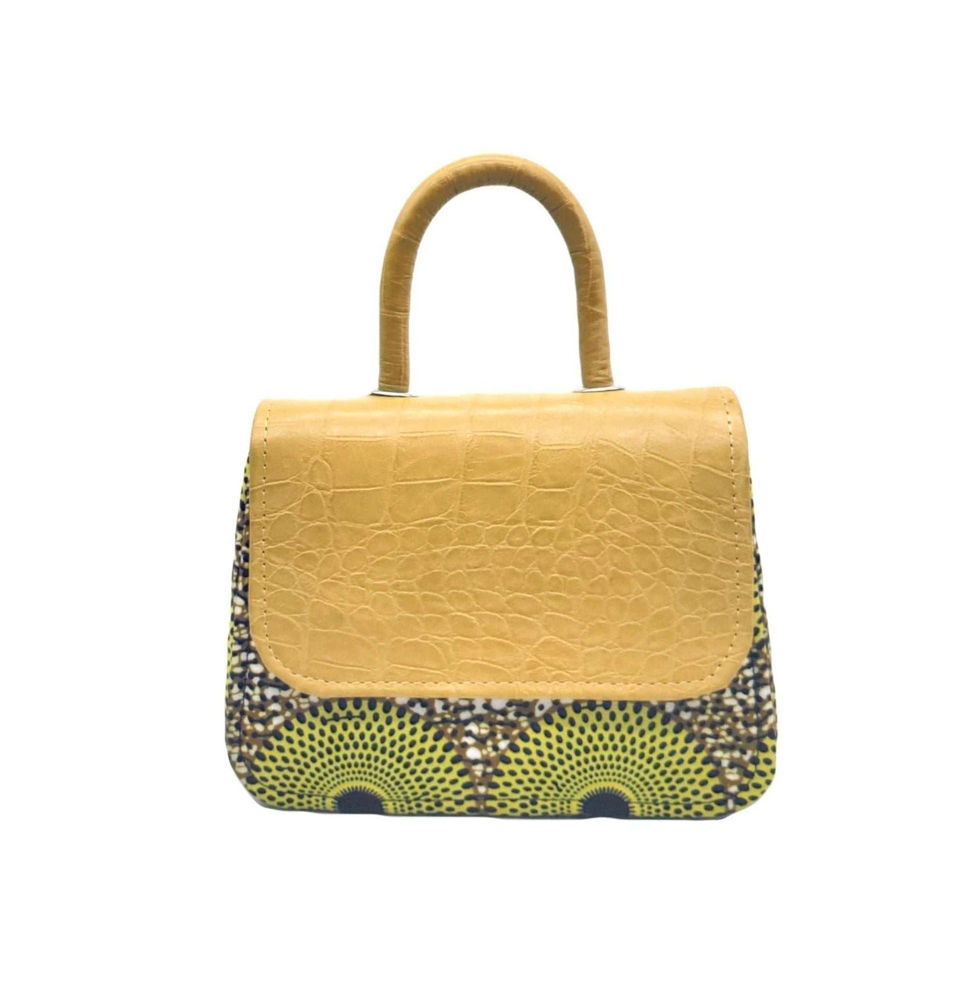 Asma chic Ankara Handbag Yellow 2 - Glam Origins