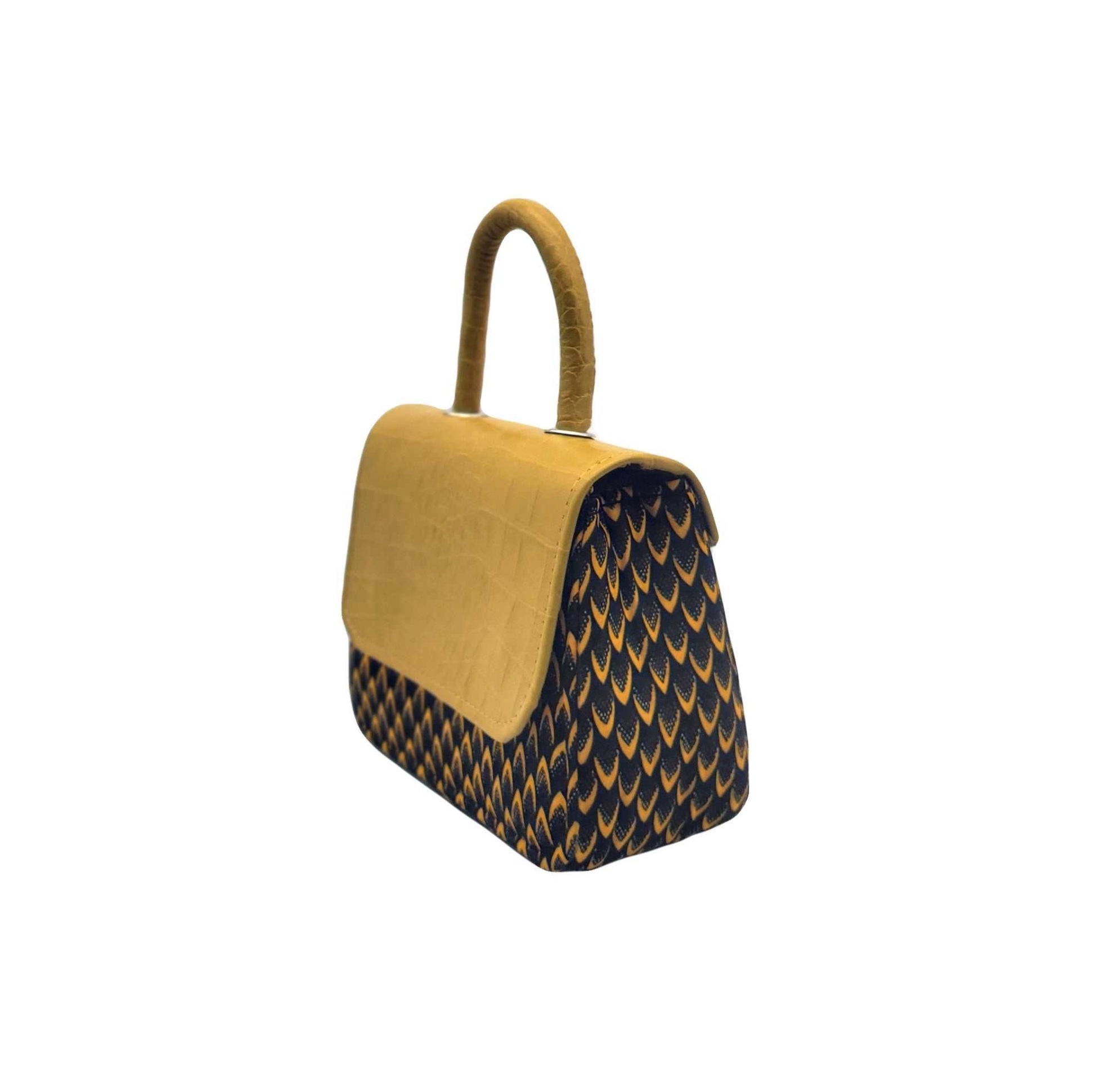 Asma chic Ankara Handbag Yellow - Glam Origins