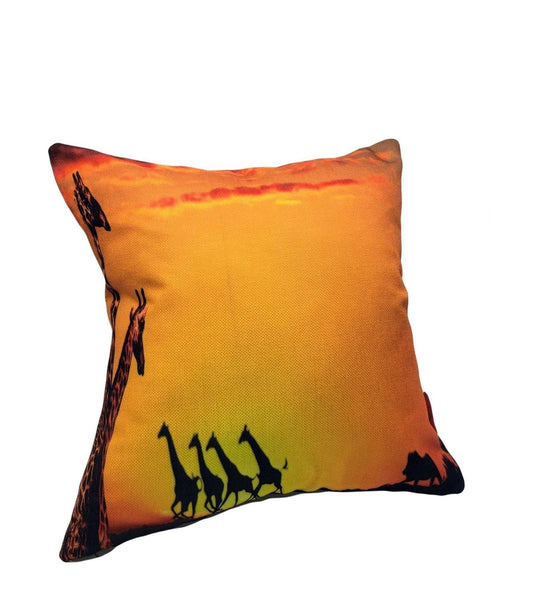 Ayman Canvas Oil Paint Decorative throw pillow giraffes - Glam Origins