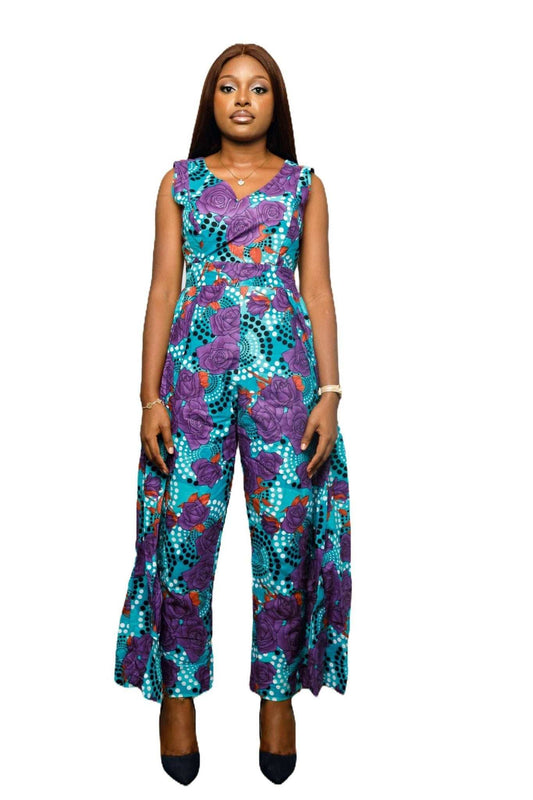 Chi African Print Cotton Jumpsuit - Glam Origins