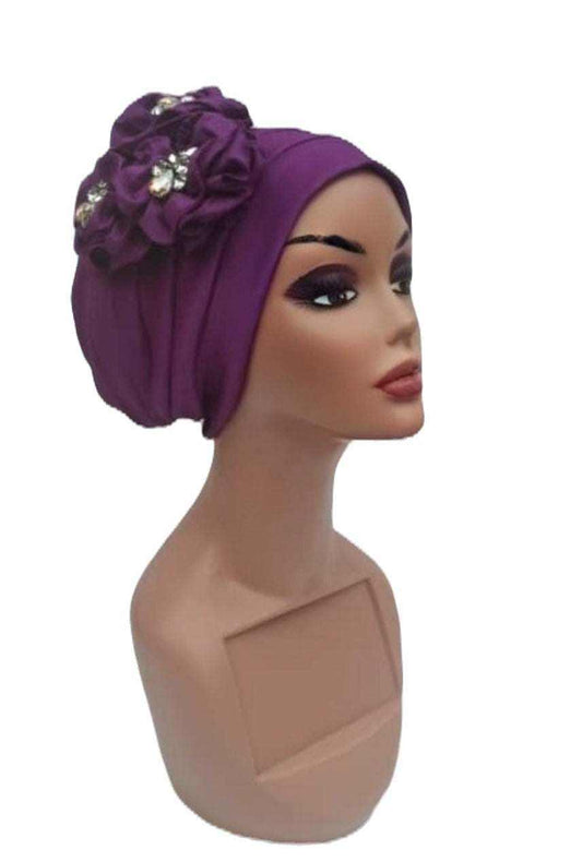 Dee Purple Chic Silk Turban - Glam Origins