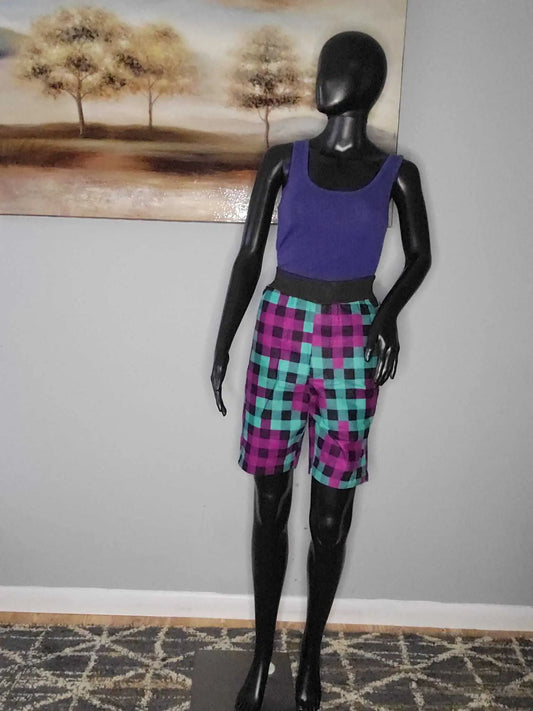 African print shorts | Stylish African fashion for women-Blue 