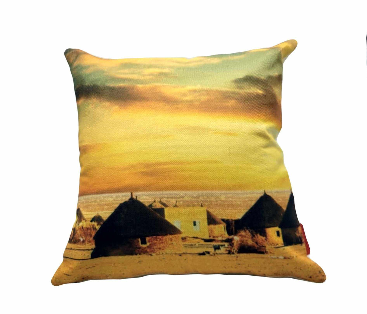 Ewan Canvas Oil Paint Decorative throw pillow Village - Glam Origins