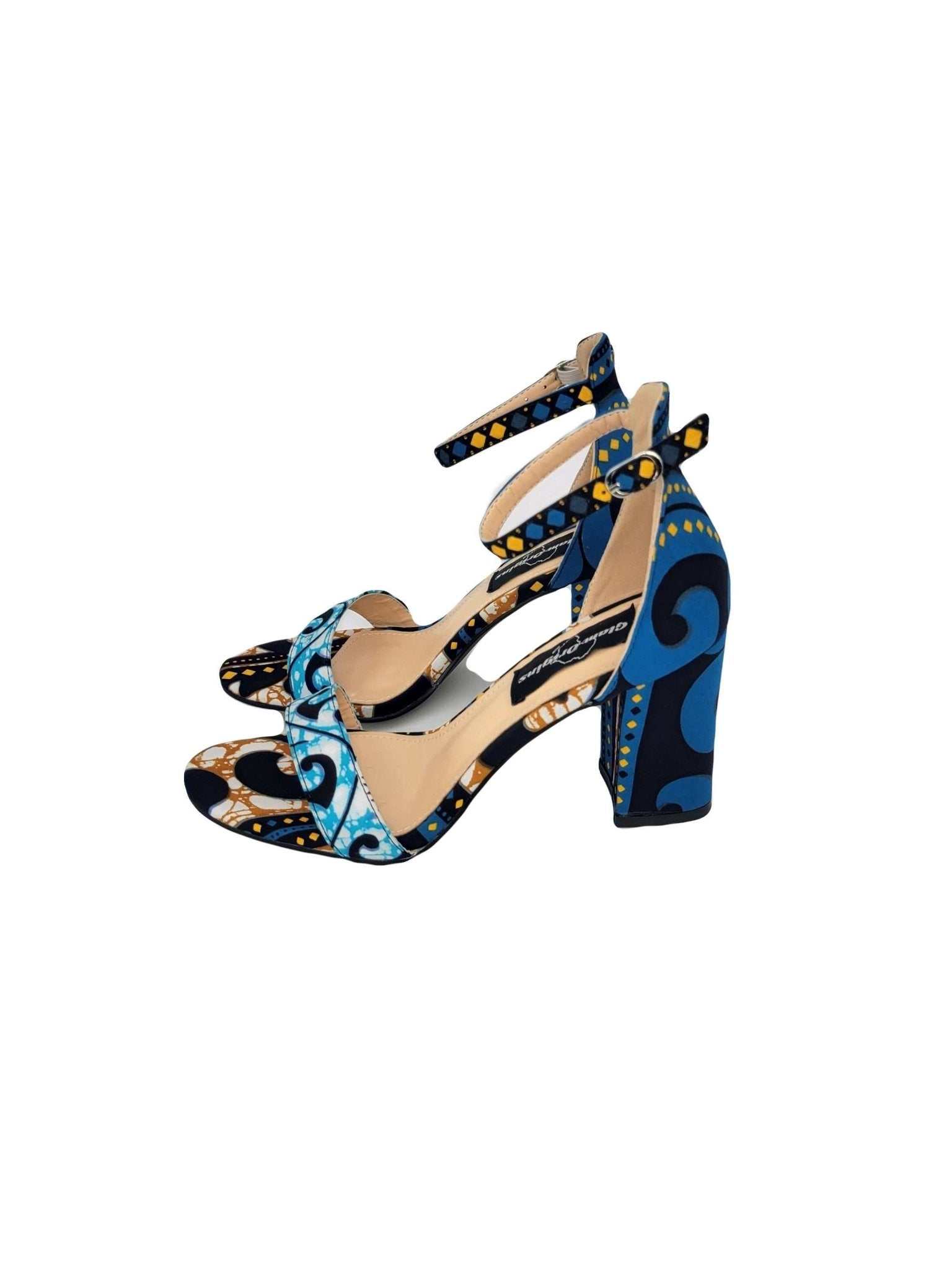 Hafsy 3" Ankara Sandals_shoes - Glam Origins