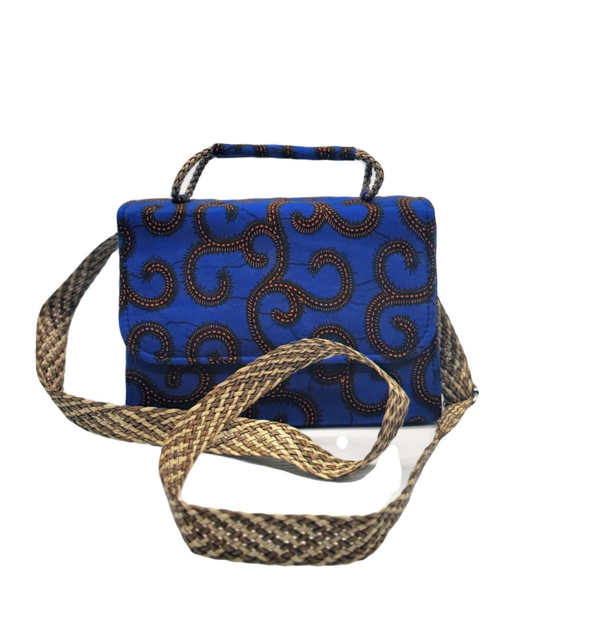 Hamra Chic Ankara Handbag Blue - Glam Origins