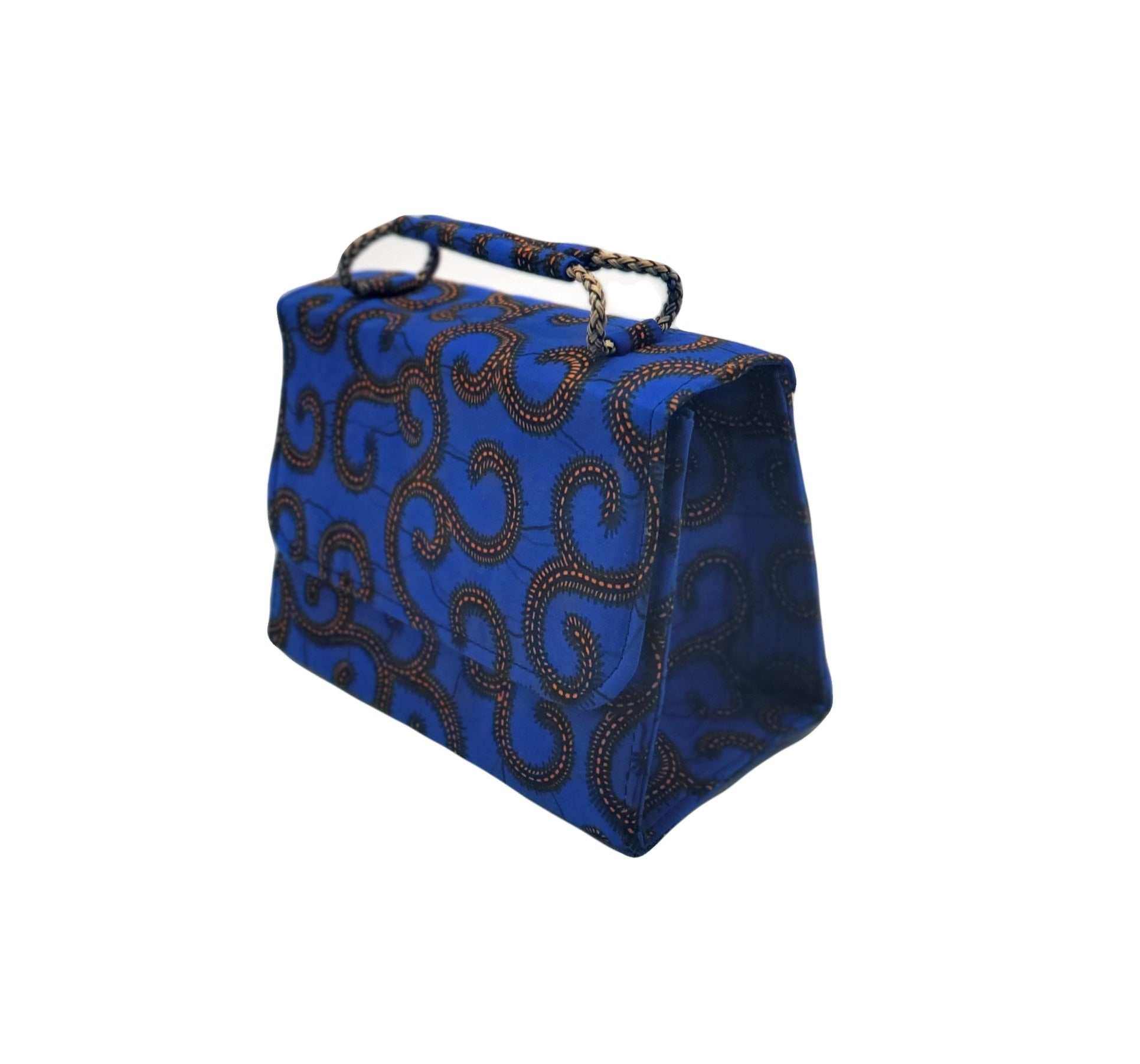 Hamra Chic Ankara Handbag Blue - Glam Origins