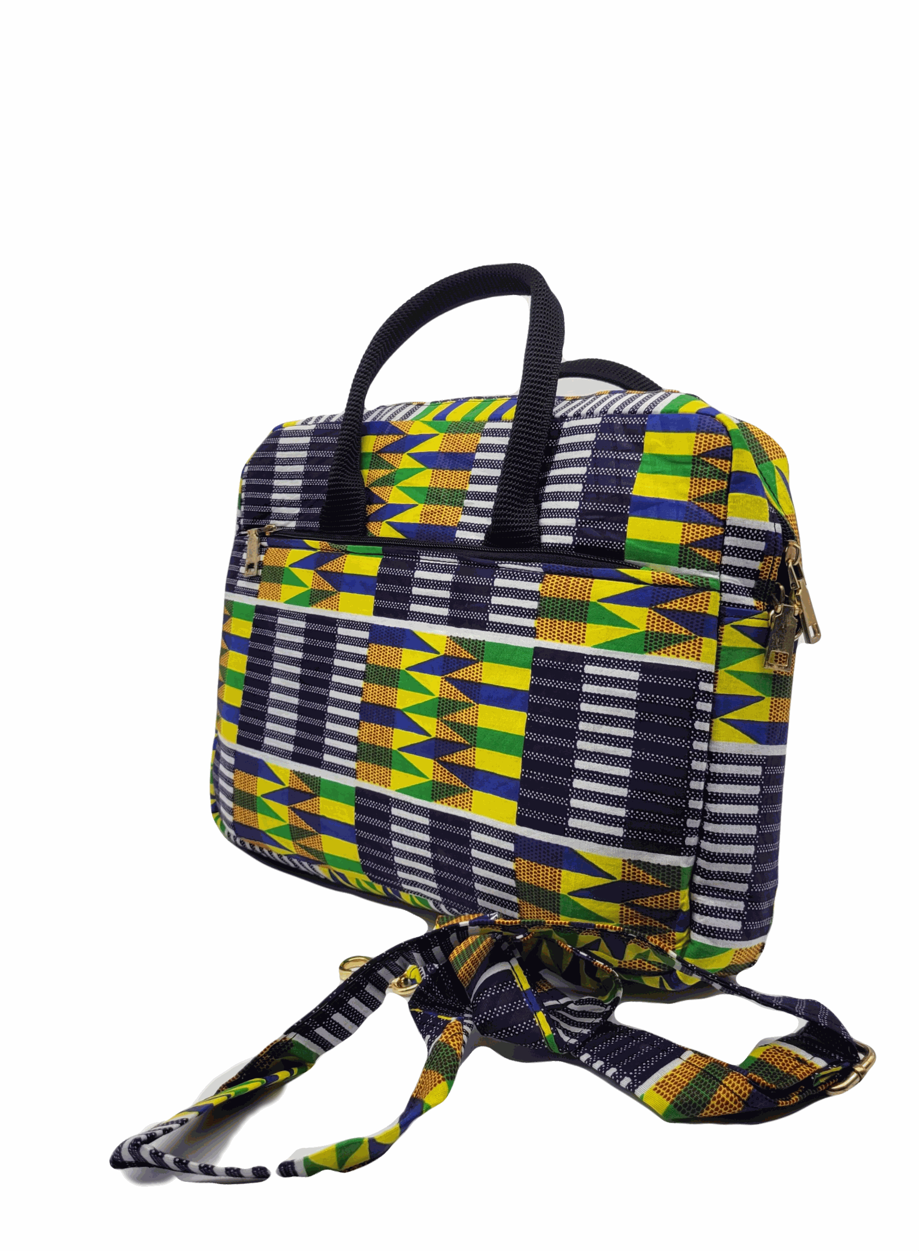 Glam Origins Laptop Bag Kente  Ankara/Kente 
13" or 12"
Handle and Ankara shoulder strap
Do not bleach
Spot Clean 
Made in Nigeria Laptop Bag Kente