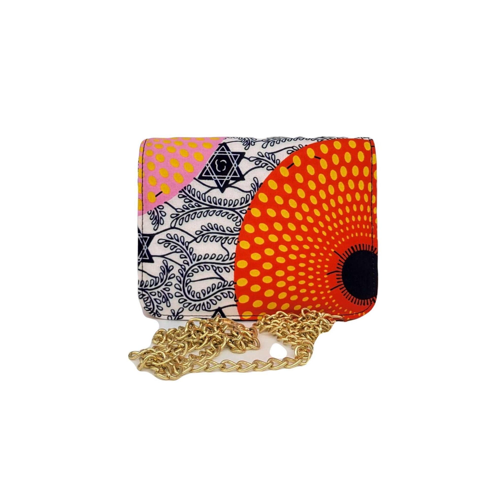 Glam Origins Lili Ankara Mini Clutch bag Handbags 
Handmade
Ankara
Vibrant Colors
Can be used as clutch or Chain handbag
Spot Clean
Do not bleach
Made in China
 Lili Ankara Mini Clutch bag