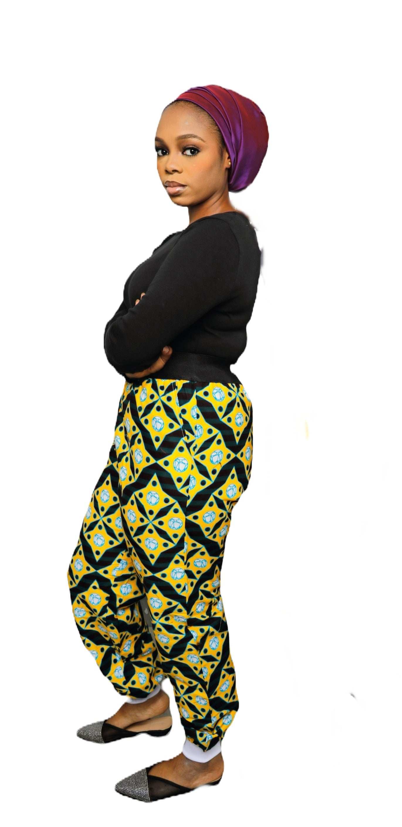 Glam Origins Ummita Ankara Joggers Joggers 
Ankara 
100% cotton
Measurement: M
Light lining
Vibrant Colors
Stylish
True to roots
Best dry clean
Accessories not included
Made in Nigeria
 Ummita Ankara Joggers